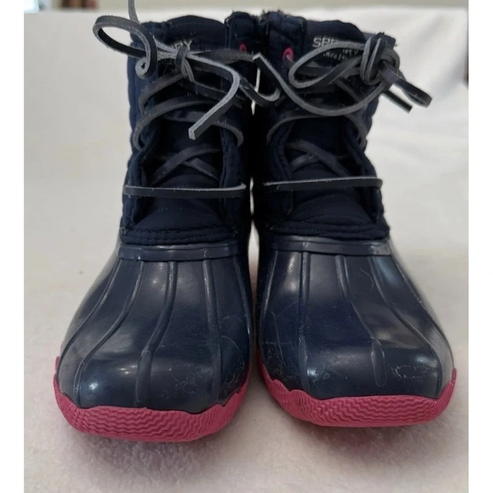 Sperry Rain Boots Waterproof Girls 13M Port Navy Round Toe Outdoor Fall Raingear